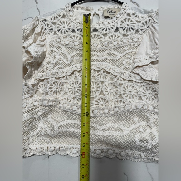 Plato Dori Ruffle Sleeve lace Crochet Top - Picture 11 of 13